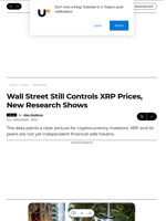 Wall Street Still Controls XRP Prices, New Research Shows - U.Today