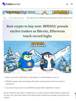 Best crypto to buy now: BPENGU presale excites traders as Bitcoin, Ethereum touch record highs - CoinJournal