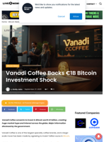 Vanadi Coffee Backs €1B Bitcoin Investment Shock | Live Bitcoin News