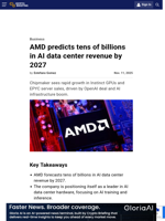 AMD predicts tens of billions in AI data center revenue by 2027
