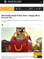 Will DOGE Hit $1 If Elon Eats a Happy Meal On Live TV? - DailyCoin