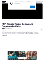 XRP Ranked Above Solana and Dogecoin by Kaiko - U.Today