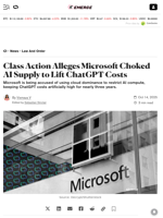 Class Action Alleges Microsoft Choked AI Supply to Lift ChatGPT Costs - Decrypt