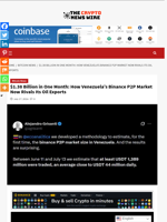 $1.38 Billion in One Month: How Venezuela’s Binance P2P Market Now Rivals Its Oil Exports - The Crypto News Wire
