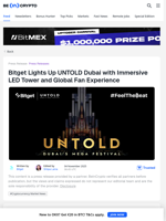 Bitget Returns to UNTOLD Dubai with 