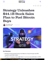 Strategy Unleashes $44.1B Stock Sales Plan to Fuel Bitcoin Buys