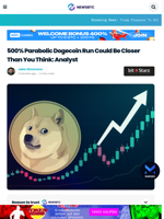 500% Dogecoin Run Could Be Closer Than You Think: Analyst