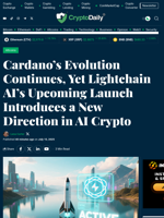 Cardano’s Evolution Continues, Yet Lightchain AI’s Upcoming Launch Introduces a New Direction in AI Crypto - Crypto Daily