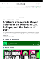 Arbitrum Uncovered: Steven Goldfeder on Ethereum L2s, Rollups, and the Future of DeFi - 