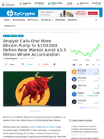 Analyst Calls One More Bitcoin Pump to $150,000 Before Bear Market Amid $3.3 Billion Whale Accumulation ⋆ ZyCrypto
