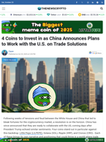 4 Coins to Invest in as China Announces Plans to Work with the U.S. on Trade Solutions