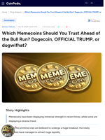 Which Memecoins Should You Trust Ahead of the Bull Run? Dogecoin, OFFICIAL TRUMP, or dogwifhat?