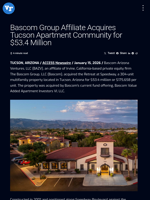 Bascom Group Affiliate Acquires Tucson Apartment Community for $53.4 Million | Visionary Financial