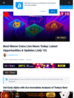 Live Best Meme Coins Updates Today: Bonk Rallies as Solana Meme Coins Soar, Retail Traders Rush to Meme Coins and Altcoins, and More...