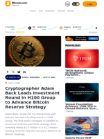 Cryptographer Adam Back Leads Investment Round in H100 Group to Advance Bitcoin Reserve Strategy – Crypto News Bitcoin News