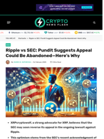 Ripple vs SEC: Pundit Suggests Appeal Could Be Abandoned—Here’s Why - Crypto News Flash