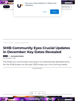 SHIB Community Eyes Crucial Updates in December: Key Dates Revealed - U.Today