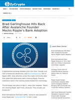 Brad Garlinghouse Hits Back After Avalanche Founder Mocks Ripple’s Bank Adoption ⋆ ZyCrypto