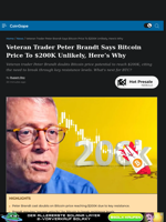 Veteran Trader Peter Brandt Says Bitcoin Price To $200K Unlikely, Here's Why