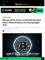 Bitcoin (BTC) Price: Is $50,000 the Next Stop? What Analysts Are Saying Right Now - CoinCentral