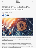 What Is a Crypto Index Fund? A Passive Investor's Guide