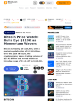 Bitcoin Price Watch: Bulls Eye $119K as Momentum Wavers – Markets and Prices Bitcoin News