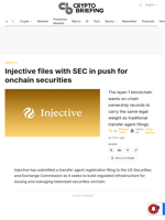Injective files with SEC in push for onchain securities