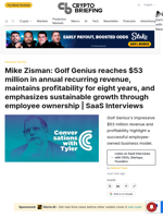Mike Zisman: Golf Genius reaches $53 million in annual recurring revenue, maintains profitability for eight years, and emphasizes sustainable growth through employee ownership | SaaS Interviews