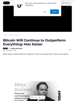 Bitcoin Will Continue to Outperform Everything: Max Keiser - U.Today