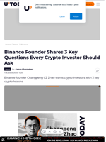 Binance Founder Shares 3 Key Questions Every Crypto Investor Should Ask