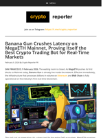 Banana Gun Crushes Latency on MegaETH Mainnet, Proving Itself the Best Crypto Trading Bot for Real-Time Markets