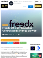 Freedx Officially Launches Centralized Exchange on Web  | Live Bitcoin News