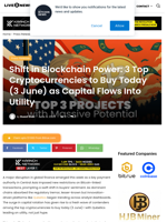 Shift in Blockchain Power: 3 Top Cryptocurrencies to Buy Today (3 June) as Capital Flows Into Utility | Live Bitcoin News