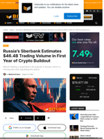 Russia's Sberbank Estimates $46.4B Crypto Trading Volume