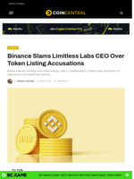 Binance Slams Limitless Labs CEO Over Token Listing Accusations - CoinCentral