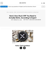 Here’s How Much XRP You Need to Actually Retire, According to Expert