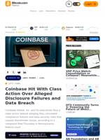 Coinbase Hit With Class Action Over Alleged Disclosure Failures and Data Breach – Legal Bitcoin News