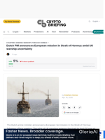 Dutch PM announces European mission in Strait of Hormuz amid UK warship uncertainty