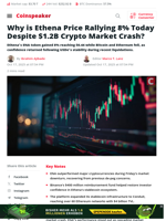 Why is Ethena Price Rallying 8% Today Despite $1.2B Crypto Market Crash? - Coinspeaker