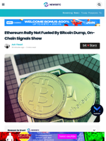 Ethereum Rally Not Fueled By Bitcoin Dump, On-Chain Signals Show