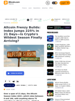 Altcoin Frenzy Builds: Index Jumps 225% in 21 Days—Is Crypto's Wildest Season Finally Arriving? – Crypto News Bitcoin News
