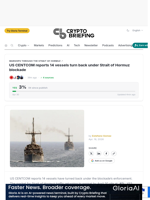 US CENTCOM reports 14 vessels turn back under Strait of Hormuz blockade