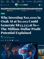 Why Investing $10,000 in Ozak AI at $0.012 Could Generate $833,333 at $1—The Million-Dollar Profit Potential Explained - Crypto Daily