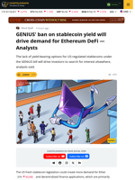 The GENIUS Stablecoin Bill Prohibits Yield, ETH Stands to Benefit