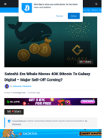 Satoshi-Era Whale Moves 40K Bitcoin To Galaxy Digital – Major Sell-Off Coming? | Bitcoinist.com