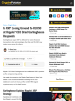Is XRP Losing Ground to RLUSD at Ripple? CEO Brad Garlinghouse Responds