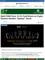Bybit PWM Posts 16.9% Fund Return as Crypto Markets Weather “Uptober” Shock - TheNewsCrypto