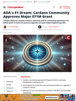 ADA's $1 Dream: Cardano Community Approves Major $71M Grant - Coinspeaker