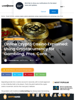 Online Crypto Casino Explained: Using Cryptocurrency for Gambling, Pros, Cons | Live Bitcoin News