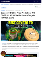 Dogecoin (DOGE) Price Prediction: Will DOGE Hit $0.50? While Pepeto Targets 10,000% Gains